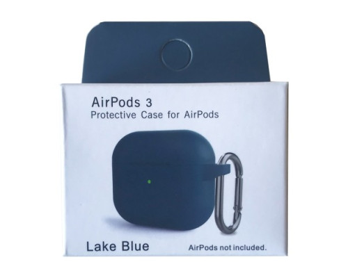 Чохол для AirPods 3 Silicone Slim (+ Карабин) NEW BOX Lake blue mag-2000001458778132882