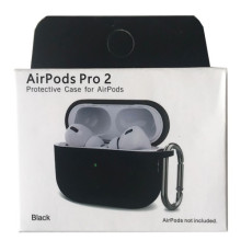 Чохол для AirPods Pro 2 Silicone Slim (+ Карабин) NEW BOX Black mag-2000001458990132900