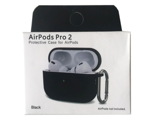 Чохол для AirPods Pro 2 Silicone Slim (+ Карабин) NEW BOX Black mag-2000001458990132900