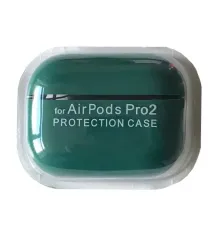 Чохол для AirPods PRO 2 SILICONE CASE/MICROFIBER Dark green mag-2000001431207144152