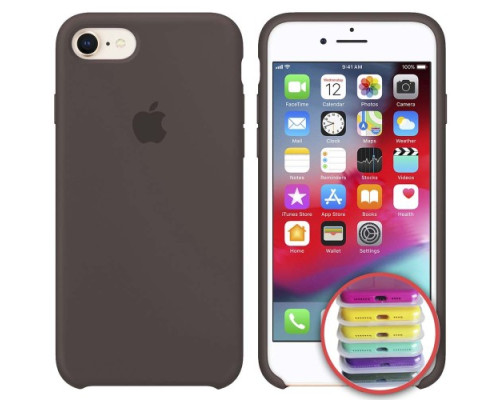 Чохол Silicone Case Full Copy for iPhone 7/8 (22) brown mag-2000001141830141839