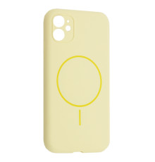 Чохол Silicone Case Full Camera Fine Ring MagSafe for iPhone 11 Melow Yellow mag-200000158507861777
