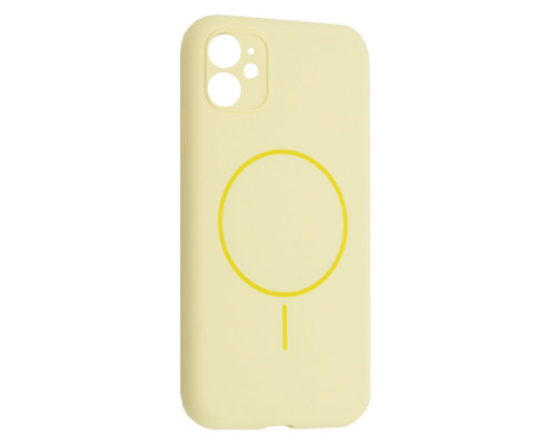Чохол Silicone Case Full Camera Fine Ring MagSafe for iPhone 11 Melow Yellow mag-200000158507861777