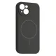 Чохол Silicone Case Full Camera Fine Ring MagSafe for iPhone 14 Charcoal Grey Black mag-2000001585528143647