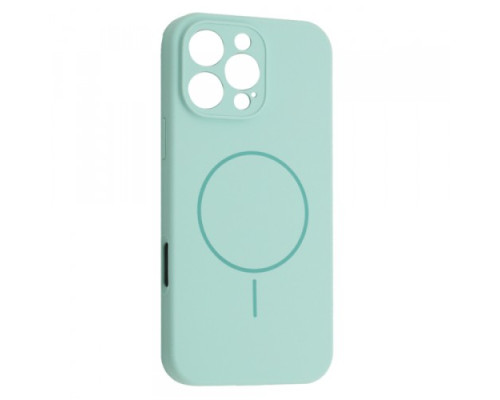 Чохол Silicone Case Full Camera Fine Ring MagSafe for iPhone 16 Pro Light Cyan mag-200000158645761915