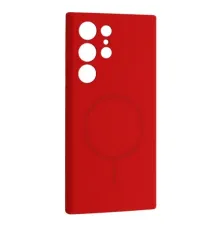 Чохол Silicone Case luxury+MagSafe for Samsung S25 Ultra Red mag-2000001625972144534