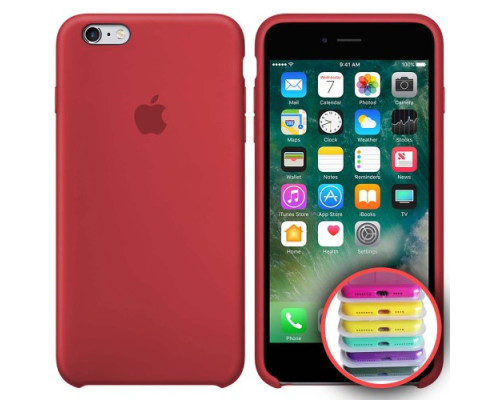 Чохол Silicone Case Full Copy for iPhone 6S (36) rose red mag-20000010302713556