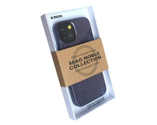 Чохол KZDOO MagSafe Noble CARBON collection for iPhone 14 Сarbon Purple mag-200000145437432763