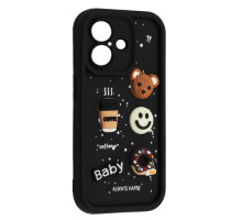 Чохол HAPPY Donut Case for iPhone 16 Black mag-2000001562925106659