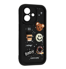 Чохол HAPPY Donut Case for iPhone 16 Black mag-2000001562925106659