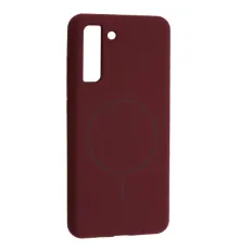 Чохол Silicone Case luxury+MagSafe for Samsung S21 FE Plum mag-2000001594223144801