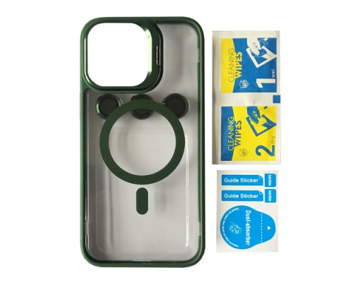 Чохол BRACKET CLEAR CAMERA LENS MAGSAFE for iPhone 15 Pro Dark green mag-2000001504826105432