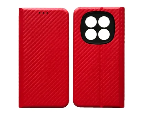 Чехол-книжка Carbon for Xiaomi Redmi Note 15 Pro 4G Red mag-2000001665190151808