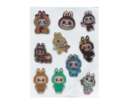 Набір наклейок 3D STICKERS Labubu 2 mag-2000001626924142439