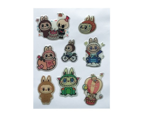 Набір наклейок 3D STICKERS Labubu 12 mag-2000001627020142449