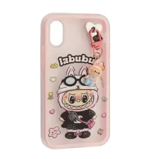 Чохол LABUBU (з брелком) for iPhone X/XS Pink mag-2000001637494143861