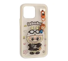 Чохол LABUBU (з брелком) for iPhone 13 Pro White mag-2000001637890143901