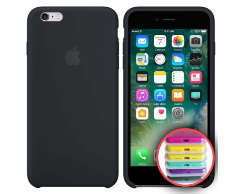 Чохол Silicone Case Full for iPhone 6S (18) black mag-200000103024060560