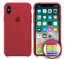 Чохол Silicone Case Full Copy for iPhone X/XS (36) rose red mag-20000010315823247