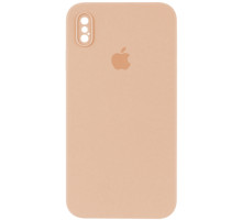 Silicone Case Full Camera Square side Copy for iPhone XS Pink sand mag-200000138972036295