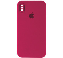 Silicone Case Full Camera Square side Copy for iPhone XS Rose red mag-200000139684146127