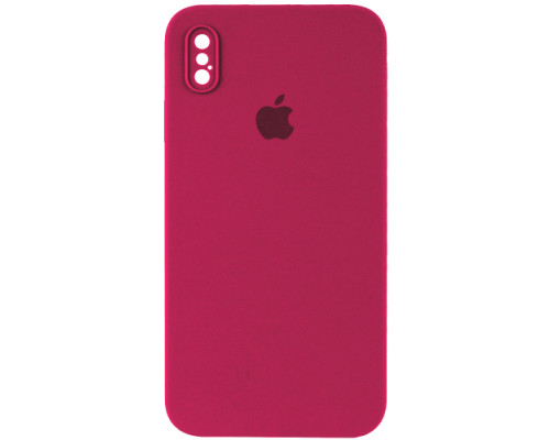 Silicone Case Full Camera Square side for iPhone XS Rose red mag-200000139684146127