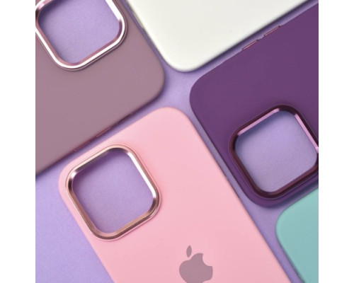 Silicone Case Full (Metal Frame and Buttons) for iPhone 14 Pro Max Lilac mag-200000144321740447