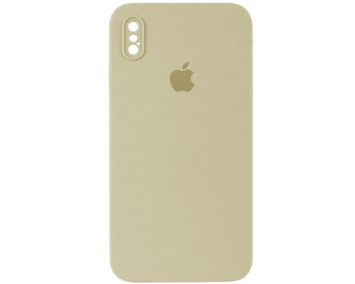 Silicone Case Full Camera Square side for iPhone XS Cream mag-200000141905261756