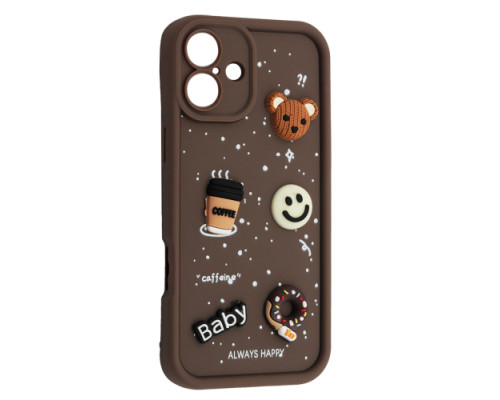 Чохол HAPPY Donut Case for iPhone 16 Brown mag-2000001562932106660