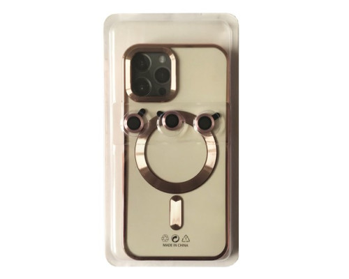 Чохол PRO SHINING (+ LENSES) MagSafe for iPhone 14 Pro Max Rose gold mag-2000001513606105550