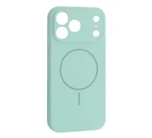 Чохол Silicone Case Full Camera Fine Ring MagSafe for iPhone 17 Pro Max Light Cyan mag-2000001652824151986