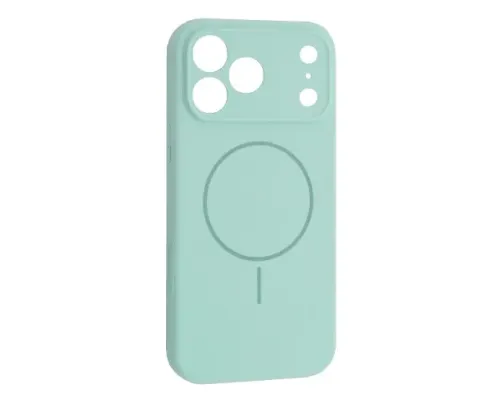 Чохол Silicone Case Full Camera Fine Ring MagSafe for iPhone 17 Pro Max Light Cyan mag-2000001652824151986