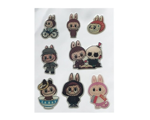 Набір наклейок 3D STICKERS Labubu 3 mag-2000001626931142440