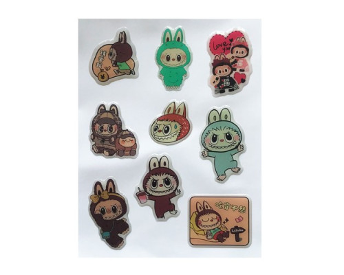 Набір наклейок 3D STICKERS Labubu 13 mag-2000001627037142450