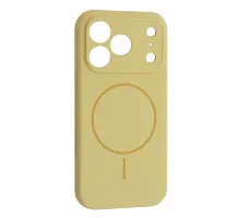 Чохол Silicone Case Full Camera Fine Ring MagSafe for iPhone 17 Pro Max Custard mag-2000001628737145242