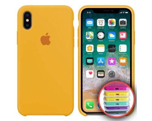 Чохол Silicone Case Full Copy for iPhone X/XS ( 4) yellow mag-200000103113160565