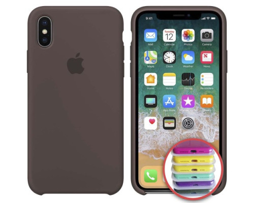 Чохол Silicone Case Full Copy for iPhone XR (22) brown mag-2000001141977141842