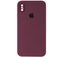 Silicone Case Full Camera Square side Copy for iPhone XS Marsala mag-200000139689646132