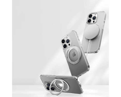 Чохол ROCK Crystal Rotating with Magnetic (Foldable Bracket) for iPhone 16 Pro Transparent mag-2000001556047106601