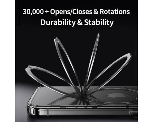 Чохол ROCK Crystal Rotating with Magnetic (Foldable Bracket) for iPhone 16 Pro Max Transparent mag-200000155613952868