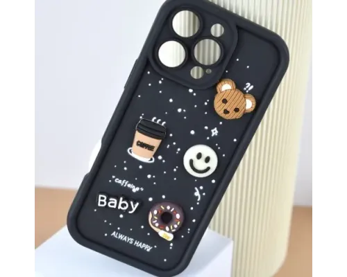 Чохол HAPPY Cookie Case for iPhone 16 Black mag-2000001562895143773
