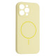 Чохол Silicone Case Full Camera Fine Ring MagSafe for iPhone 12 Pro Max Custard mag-200000158521461791