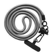 Шнурок NEW (120сm) 8mm з карабіном + тримач для чохлів (універсальний) Grey mag-2000001605189140041