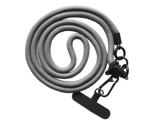 Шнурок NEW (120сm) 8mm з карабіном + тримач для чохлів (універсальний) Grey mag-2000001605189140041