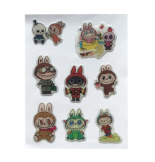 Набір наклейок 3D STICKERS Labubu 4 mag-2000001626948142441