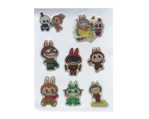 Набір наклейок 3D STICKERS Labubu 4 mag-2000001626948142441