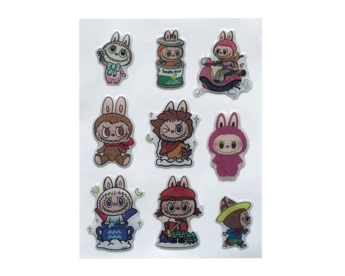 Набір наклейок 3D STICKERS Labubu 14 mag-2000001627044142451