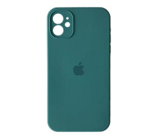 Silicone Case Full Camera Square side Copy for iPhone 11 Pine green mag-2000001349892100805
