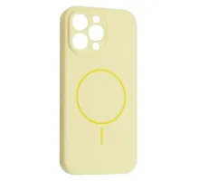 Чохол Silicone Case Full Camera Fine Ring MagSafe for iPhone 13 Pro Max Custard mag-2000001585351143642
