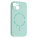 Чохол Silicone Case Full Camera Fine Ring MagSafe for iPhone 14 Light Cyan mag-200000158548161818